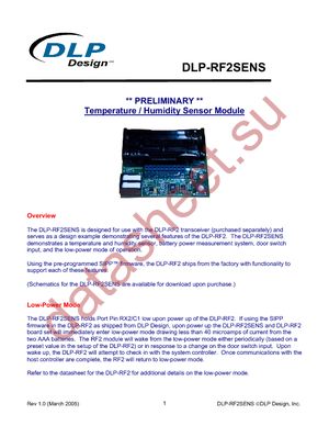 DLP-RF2-SENS datasheet  